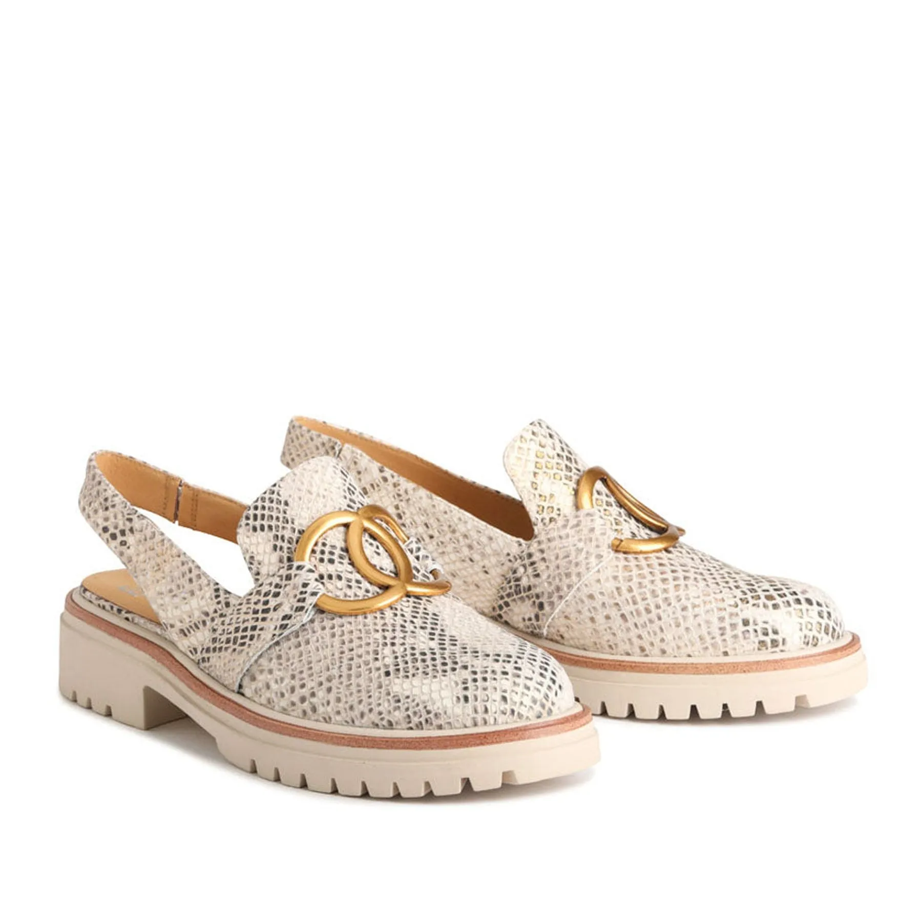 ABA LEATHER SLING BACK LOAFERS