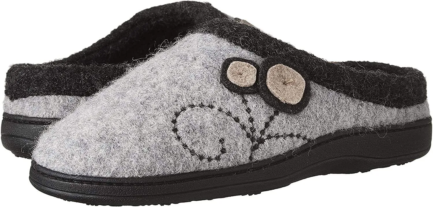 Acorn Women's Dara Slippers- Light Grey Button