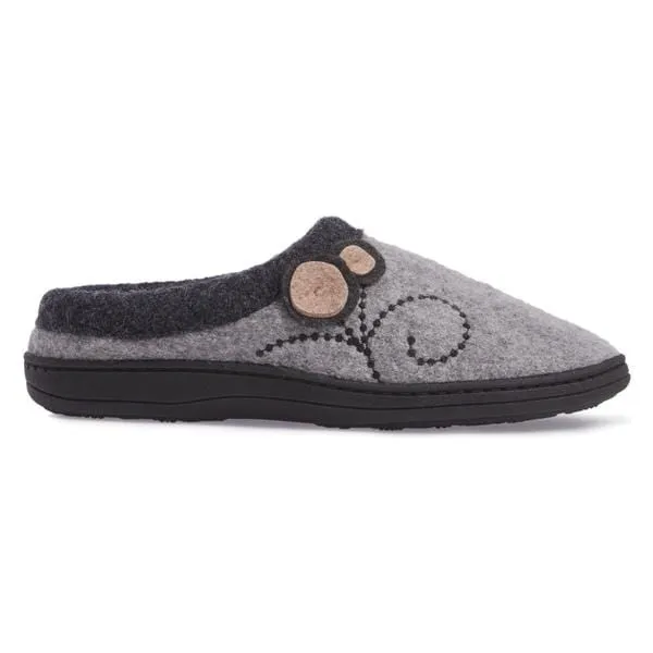 Acorn Women's Dara Slippers- Light Grey Button