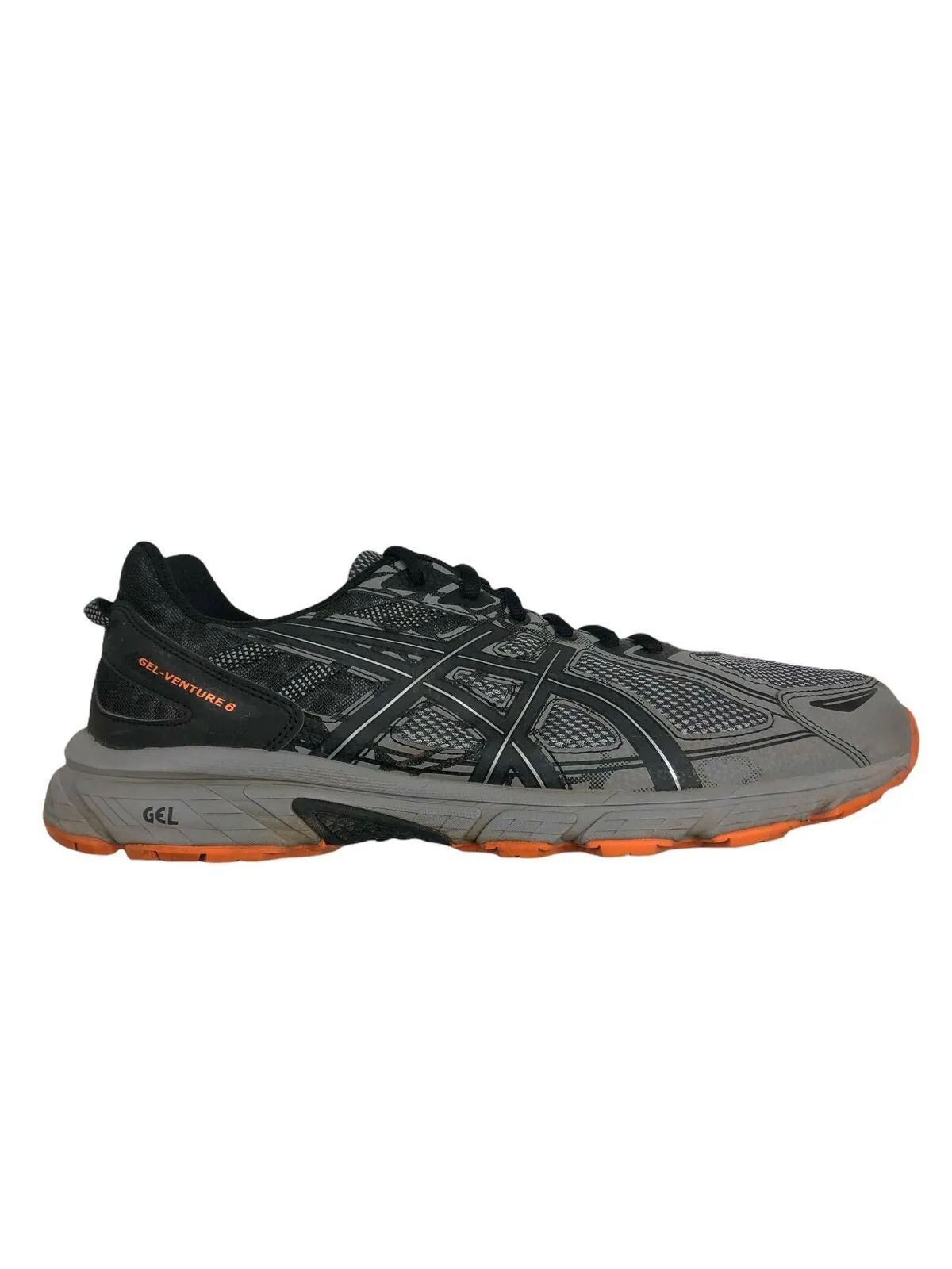 Asics Gel-Venture 6 Silver/Orange Comfort Running Shoes Men's (Size: 14) T7G1Q