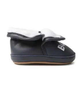 Baby Boys Navy Sherling Leather Sneaker