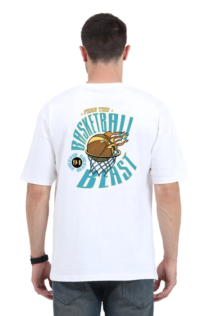 Basketball Beast Printed Oversized T-shirt for Men