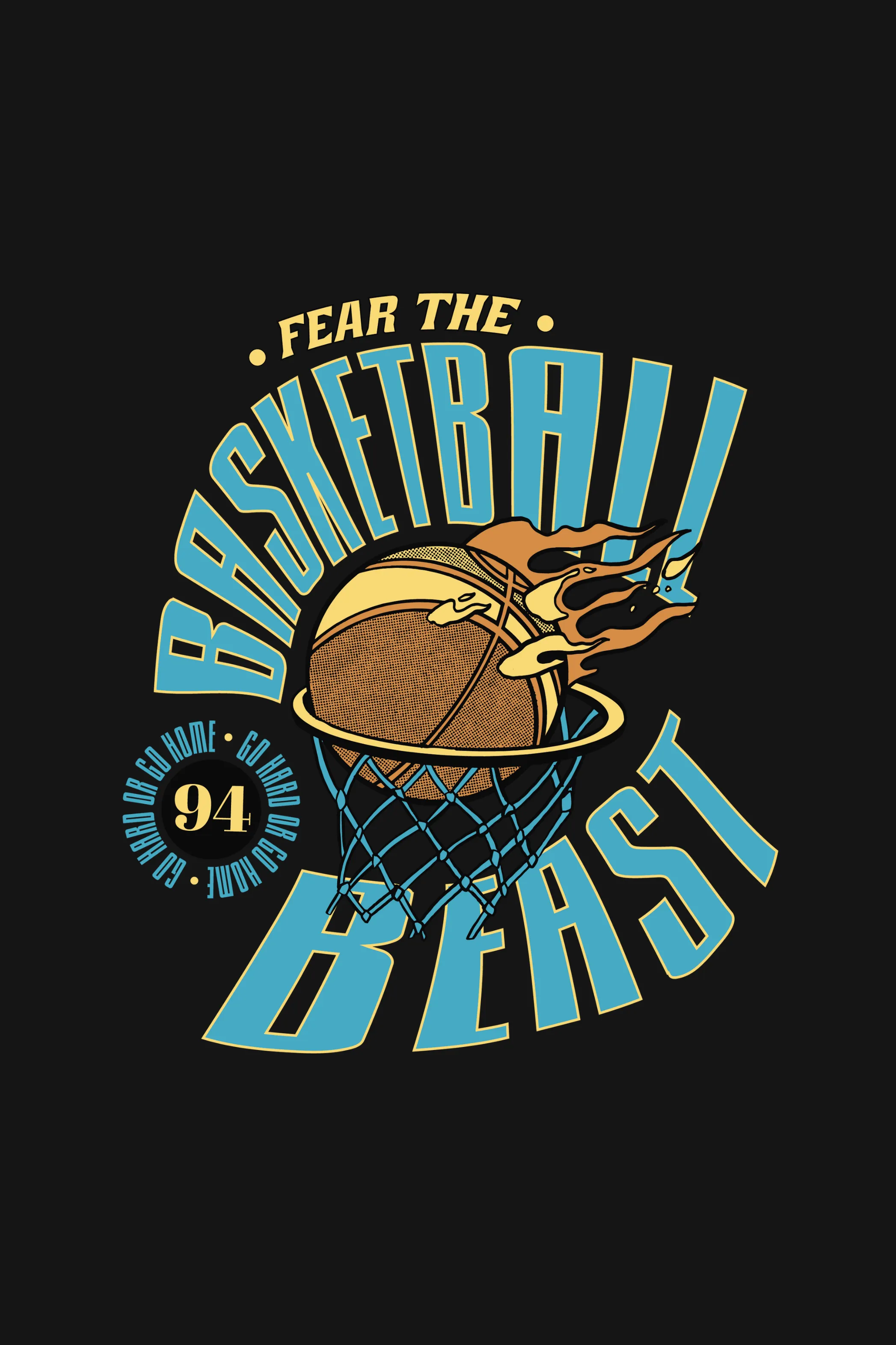 Basketball Beast Printed Oversized T-shirt for Men