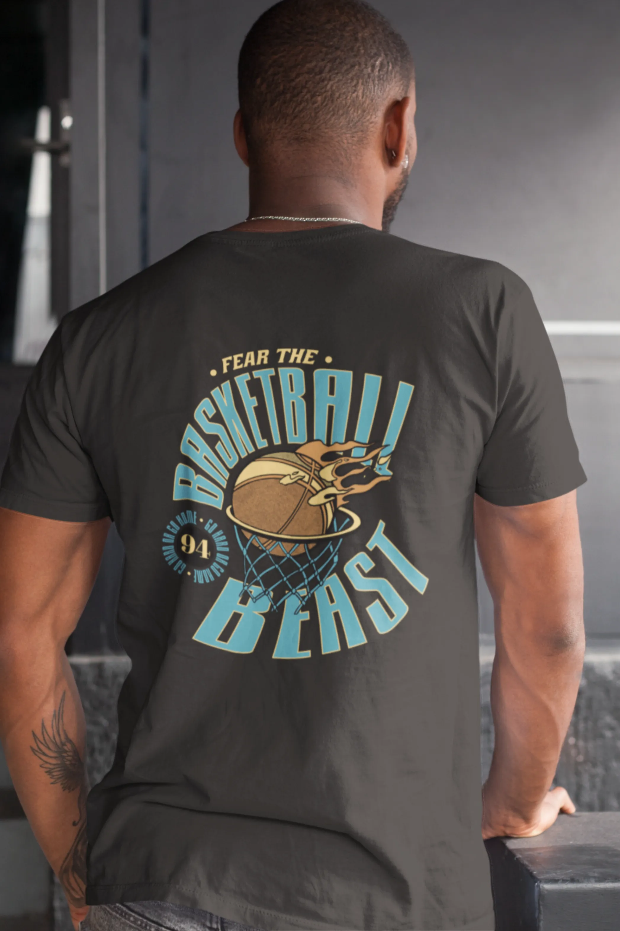 Basketball Beast Printed Oversized T-shirt for Men