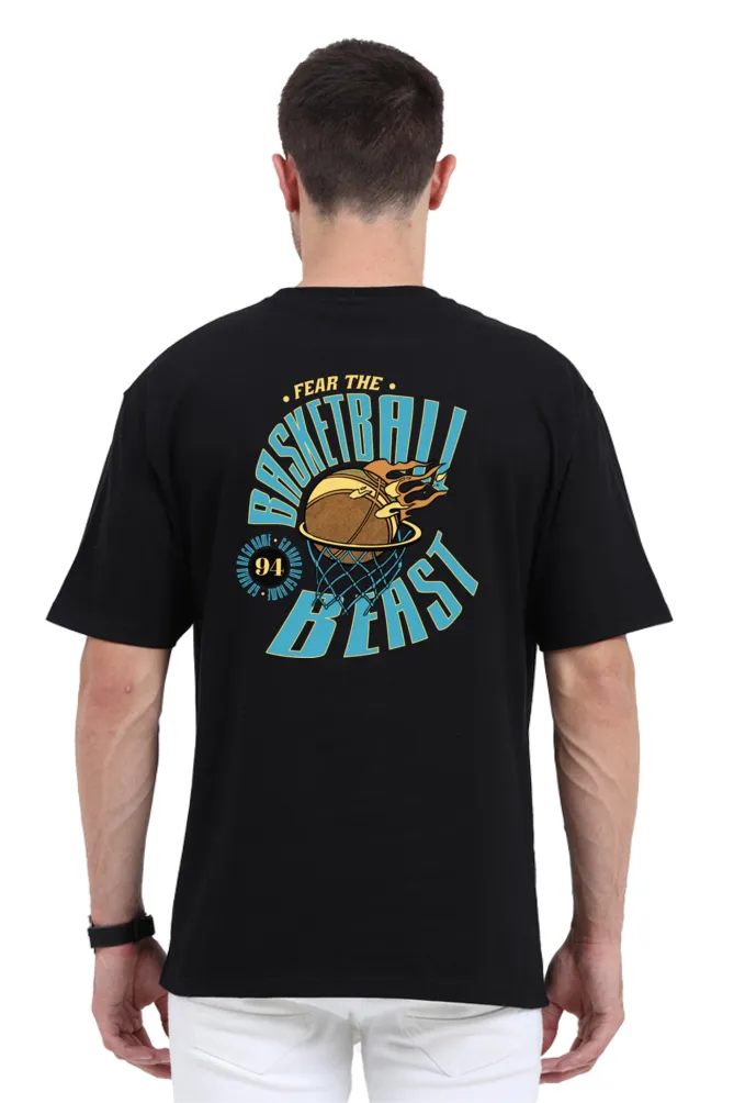 Basketball Beast Printed Oversized T-shirt for Men