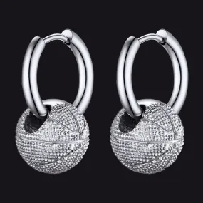 Basketball Dangle Hoop Earrings for Men Women