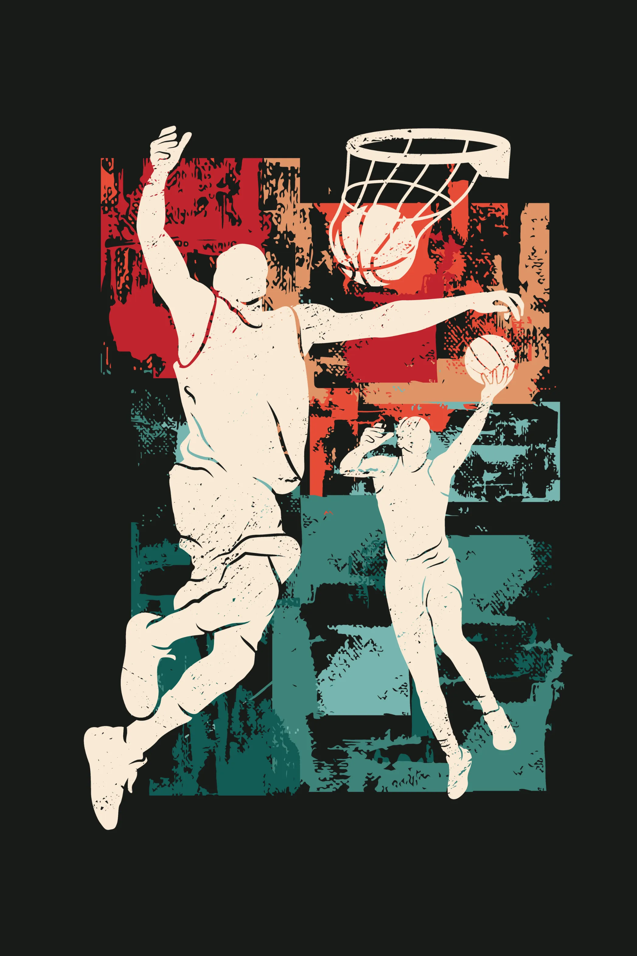 Basketball Legends Black Printed T-shirt for men