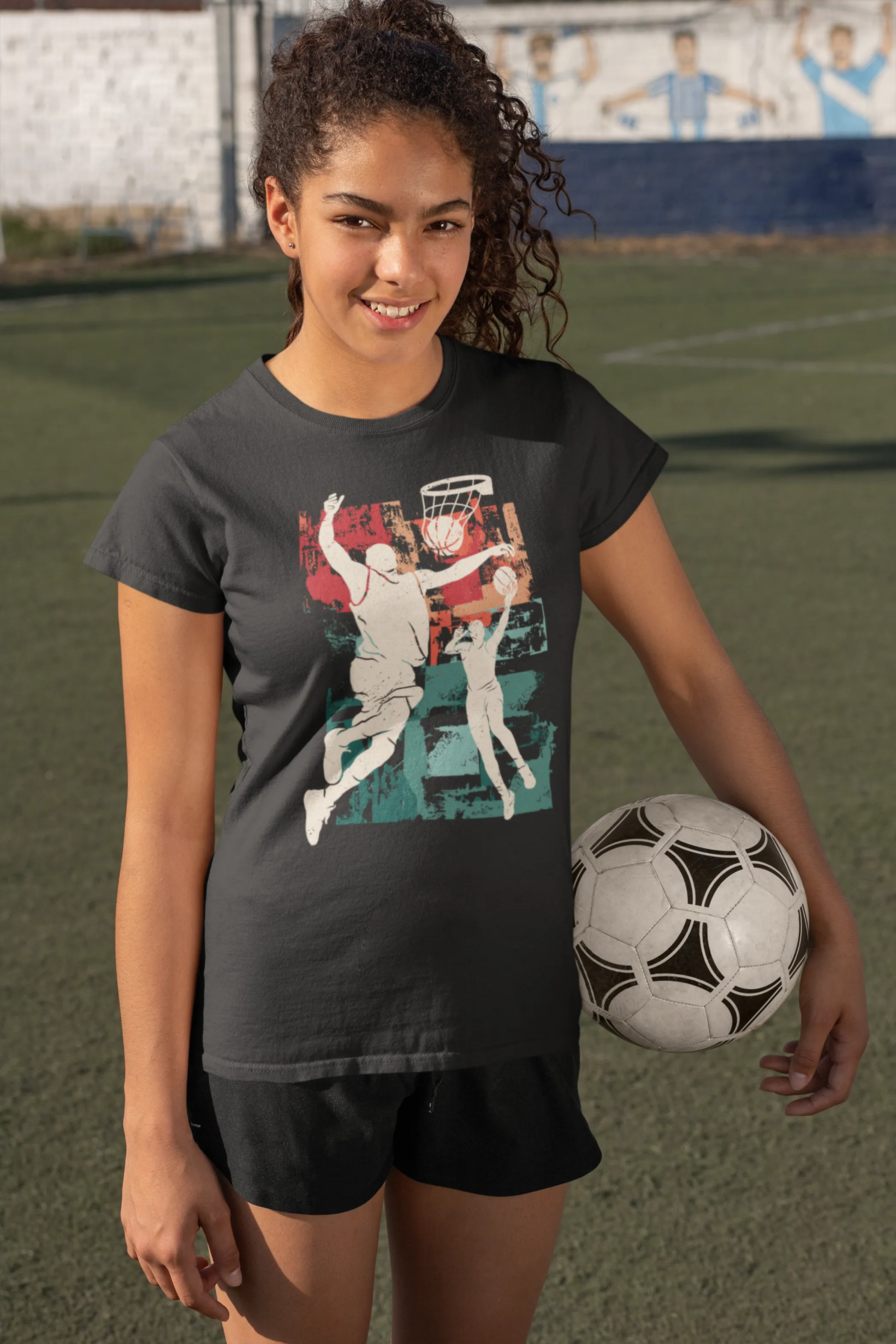 Basketball Legends Black Printed T-shirt for women