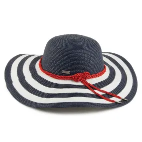 Betmar Hats Demetria Sun Hat - White-Navy
