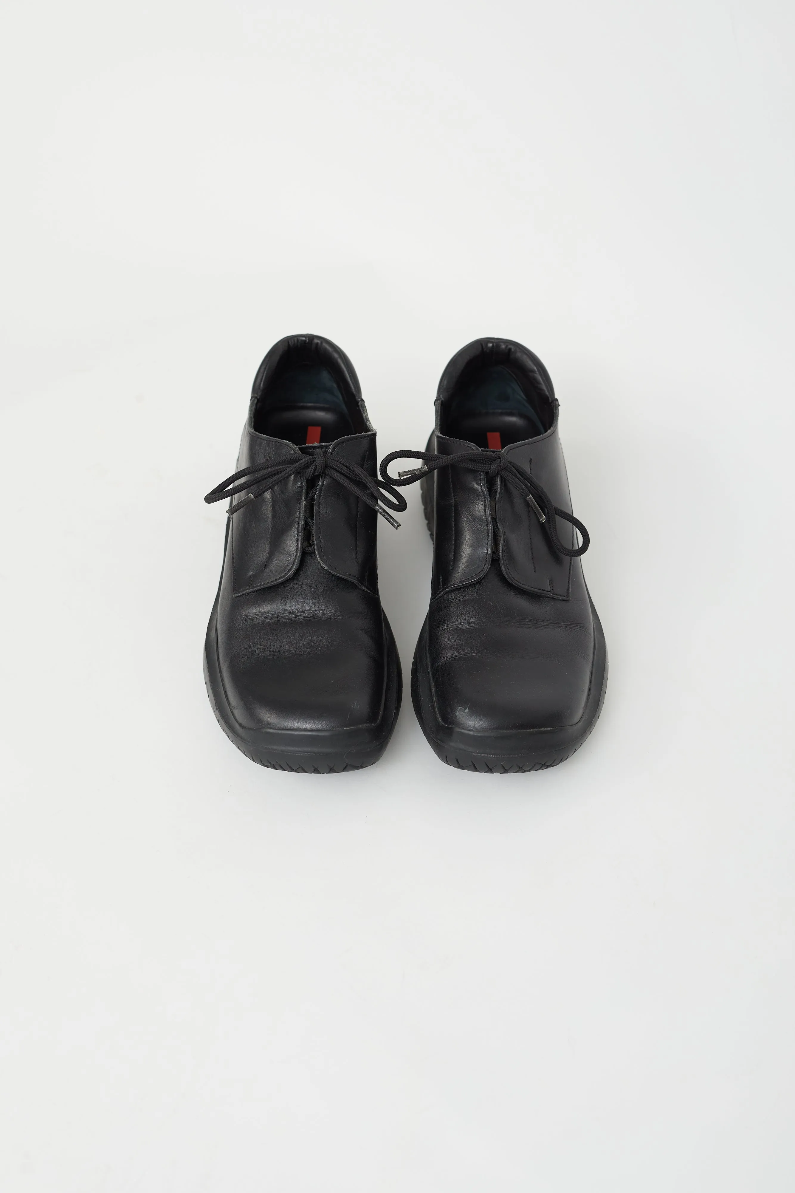 Black Leather Linea Rossa Chunky Platform Loafer