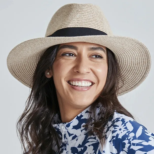 Cancer Council Unisex Cafe Fedora - Natural/Black