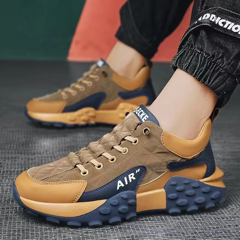 Casual Sports Running Shoes Men's Versatile Thick Bottom Wear-resistant Soft
