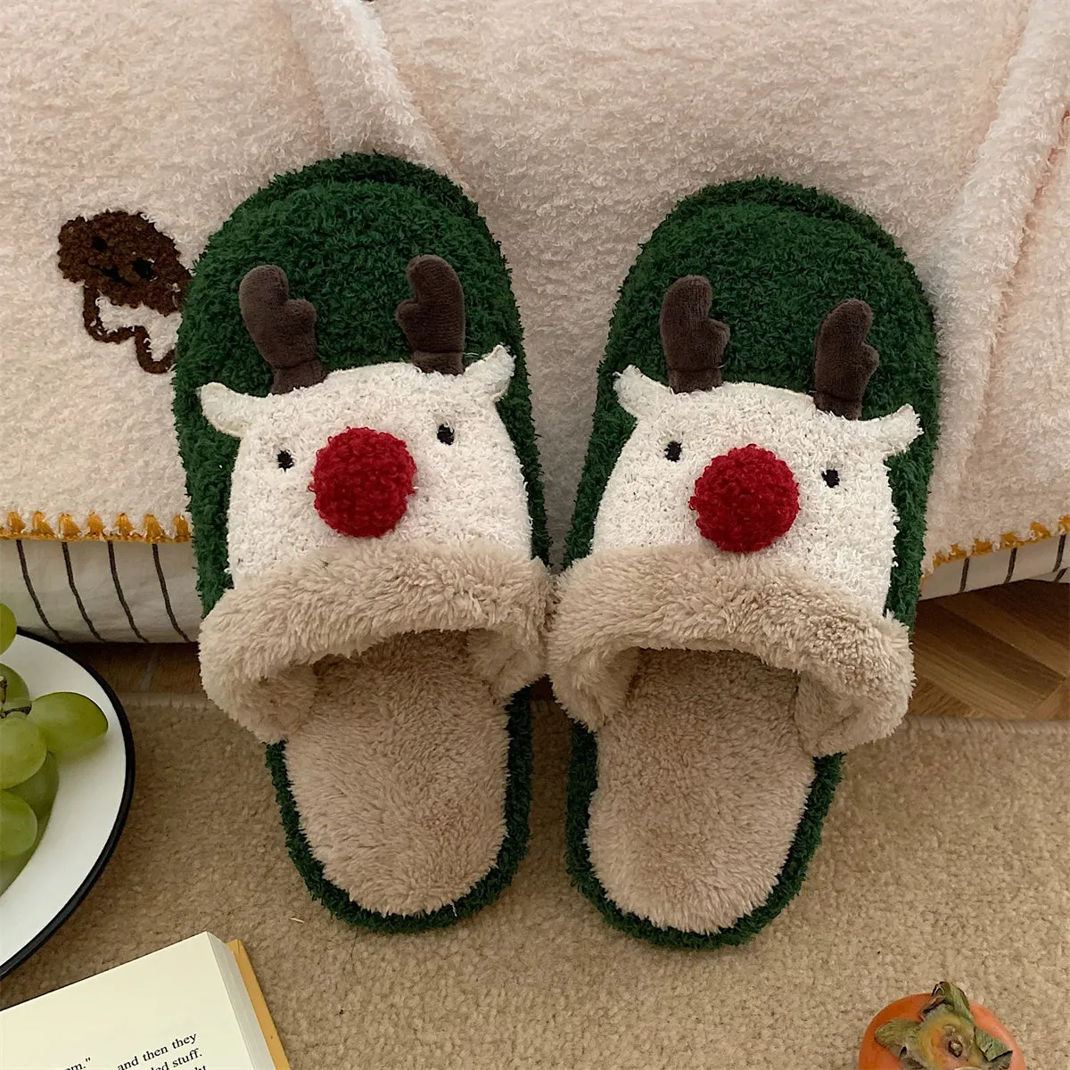 Cotton Slippers with Characters for Women