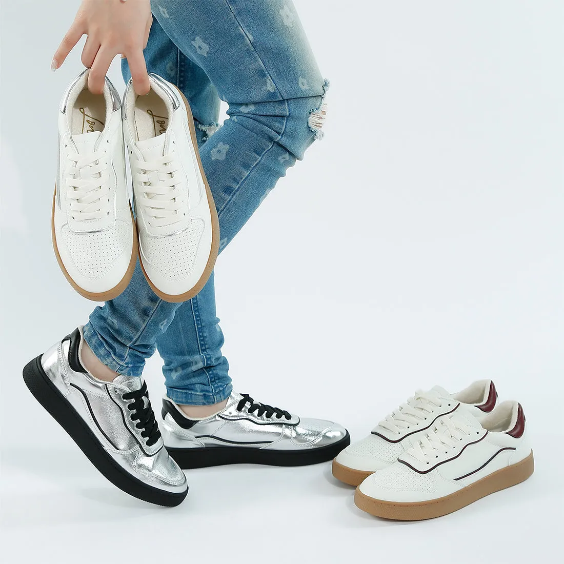 Faux Leather Everyday Sneakers