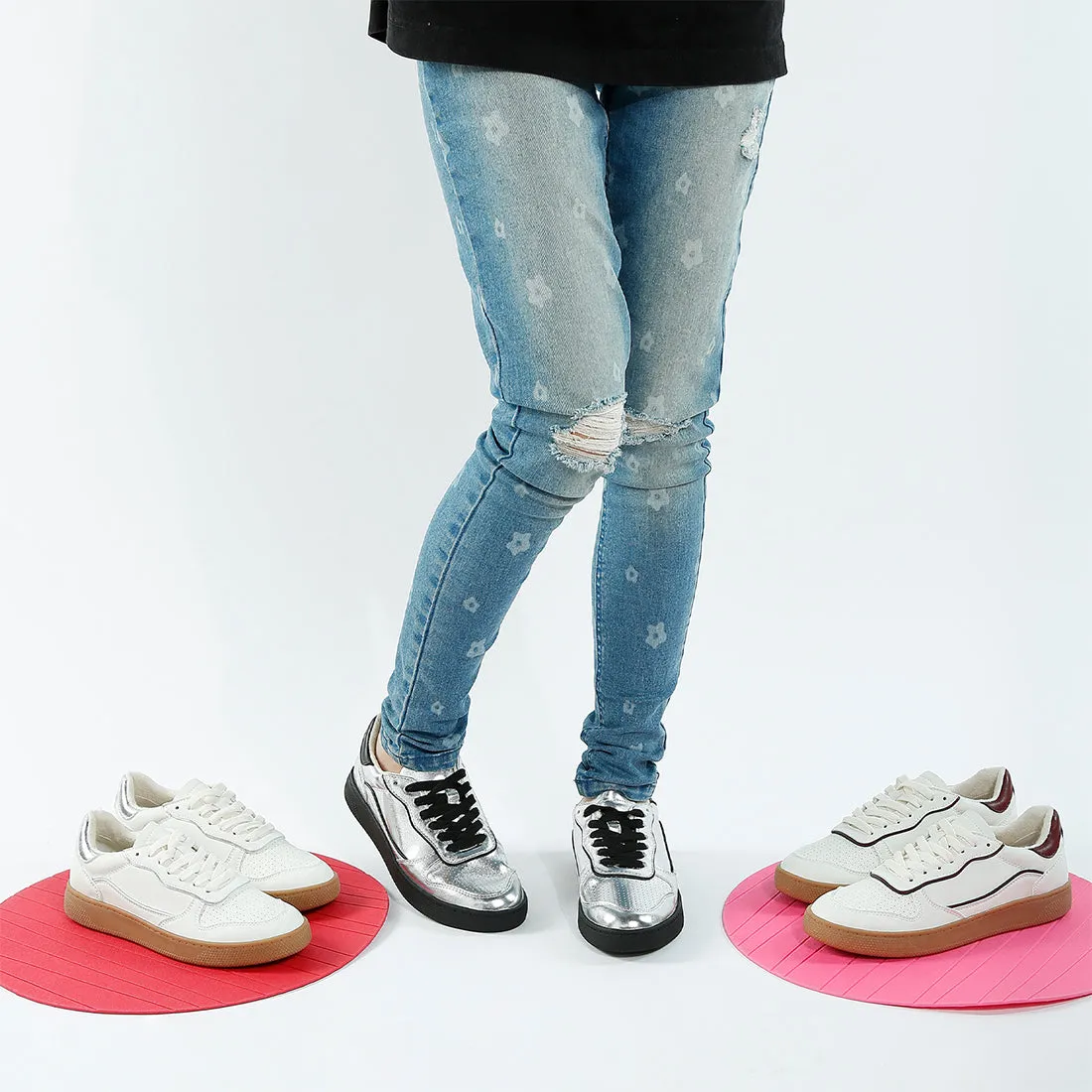 Faux Leather Everyday Sneakers