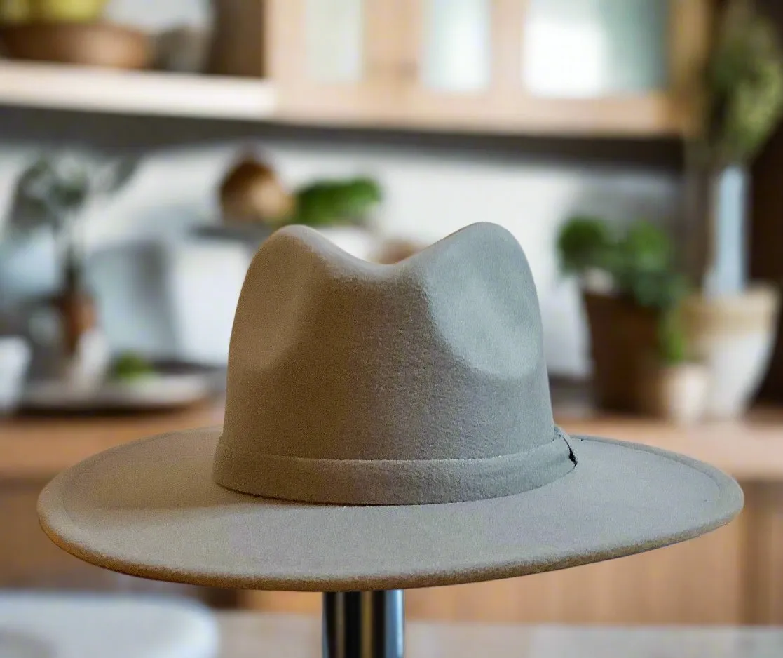 Fedora Gray /man hat / women hat / fall hat / winter hat/ wide brim hat