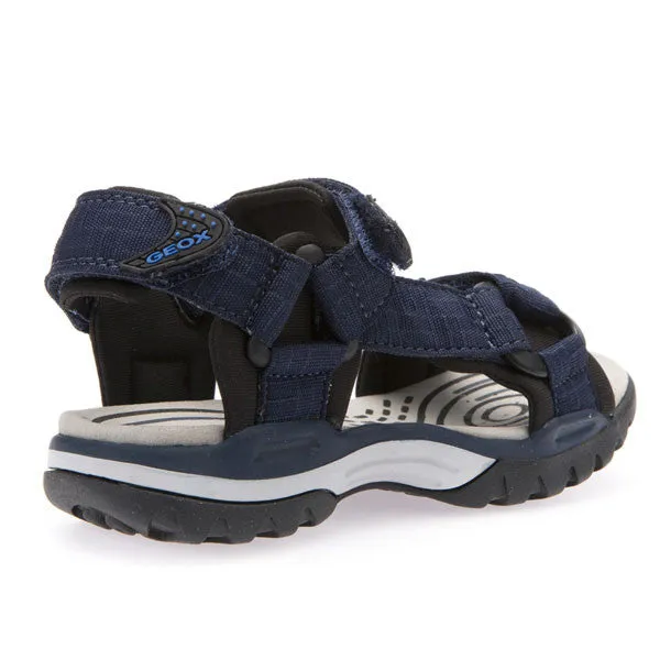 Geox J Borealis Navy Blue Sandals