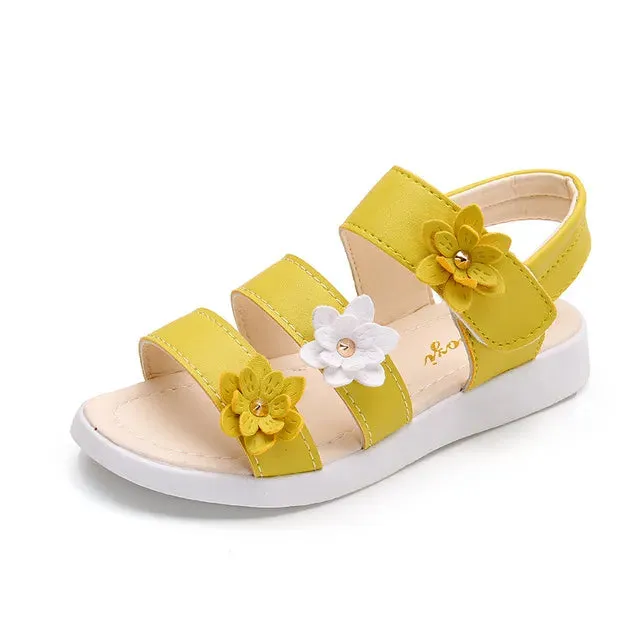 Gladiator Flower Sandals for Girls