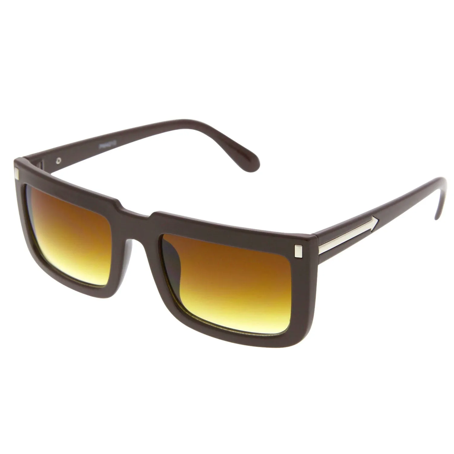 grinderPUNCH Women's Designer Inspired Flat Top Square Rectangle Sunglasses Arrow Euro