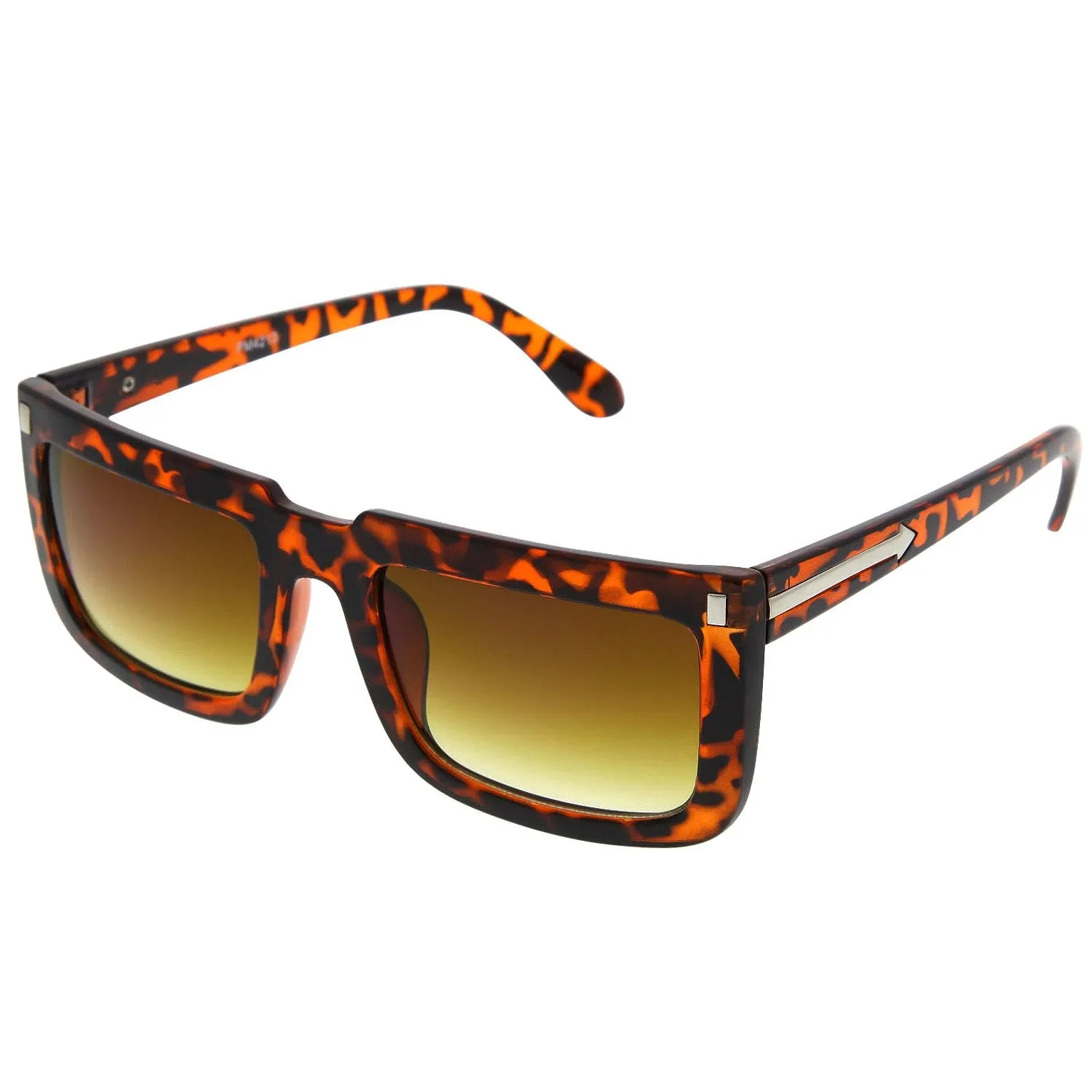 grinderPUNCH Women's Designer Inspired Flat Top Square Rectangle Sunglasses Arrow Euro