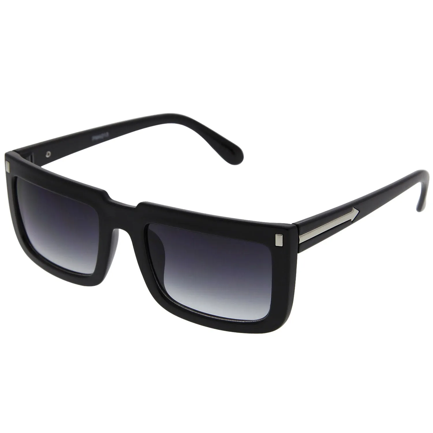 grinderPUNCH Women's Designer Inspired Flat Top Square Rectangle Sunglasses Arrow Euro