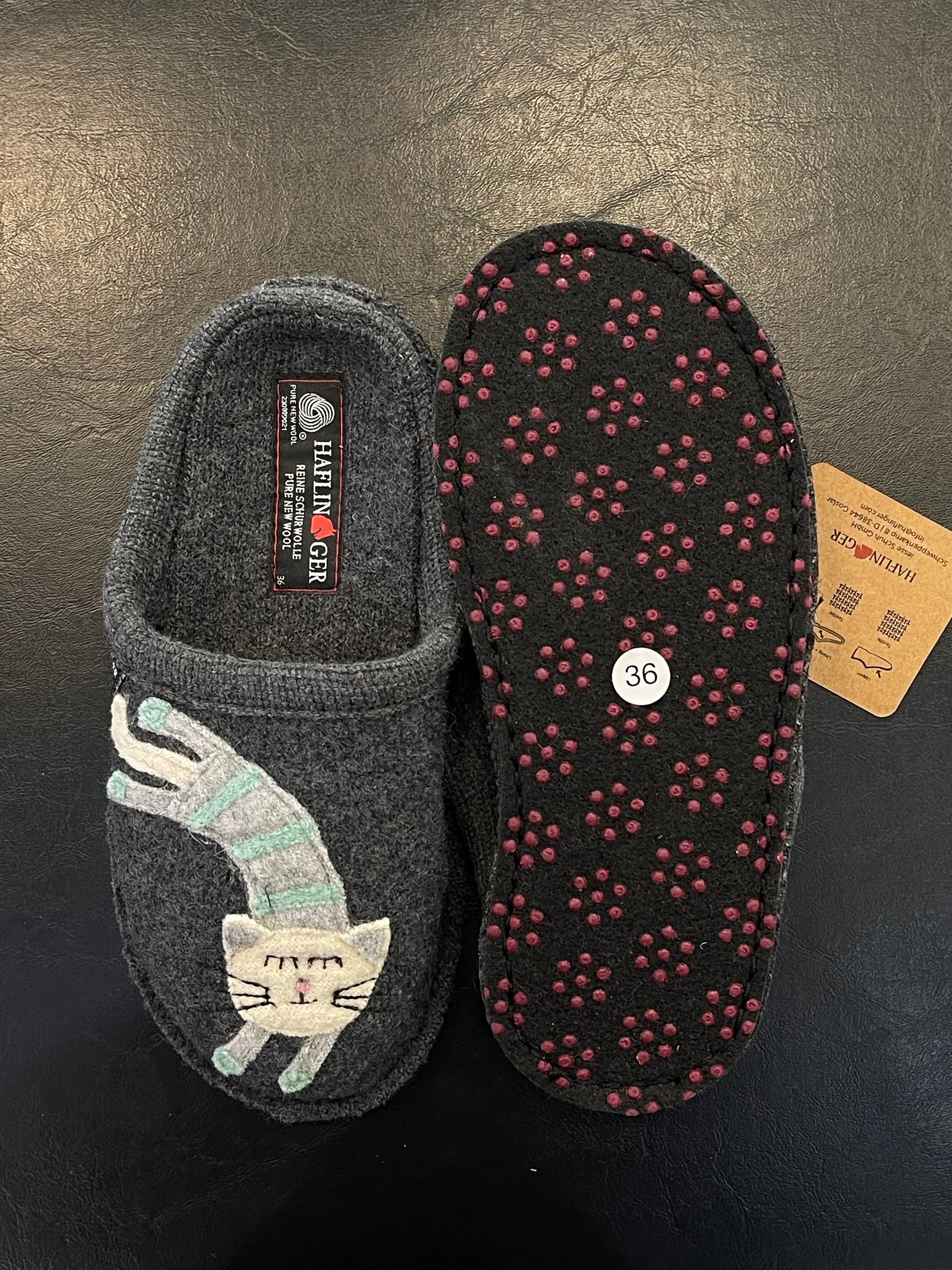 Haflinger Women's Flair Choupette Slippers- Grey