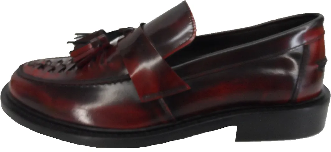 Ikon Original Mens Twister Oxblood Retro,Ska,Northern Soul Tassel Loafers