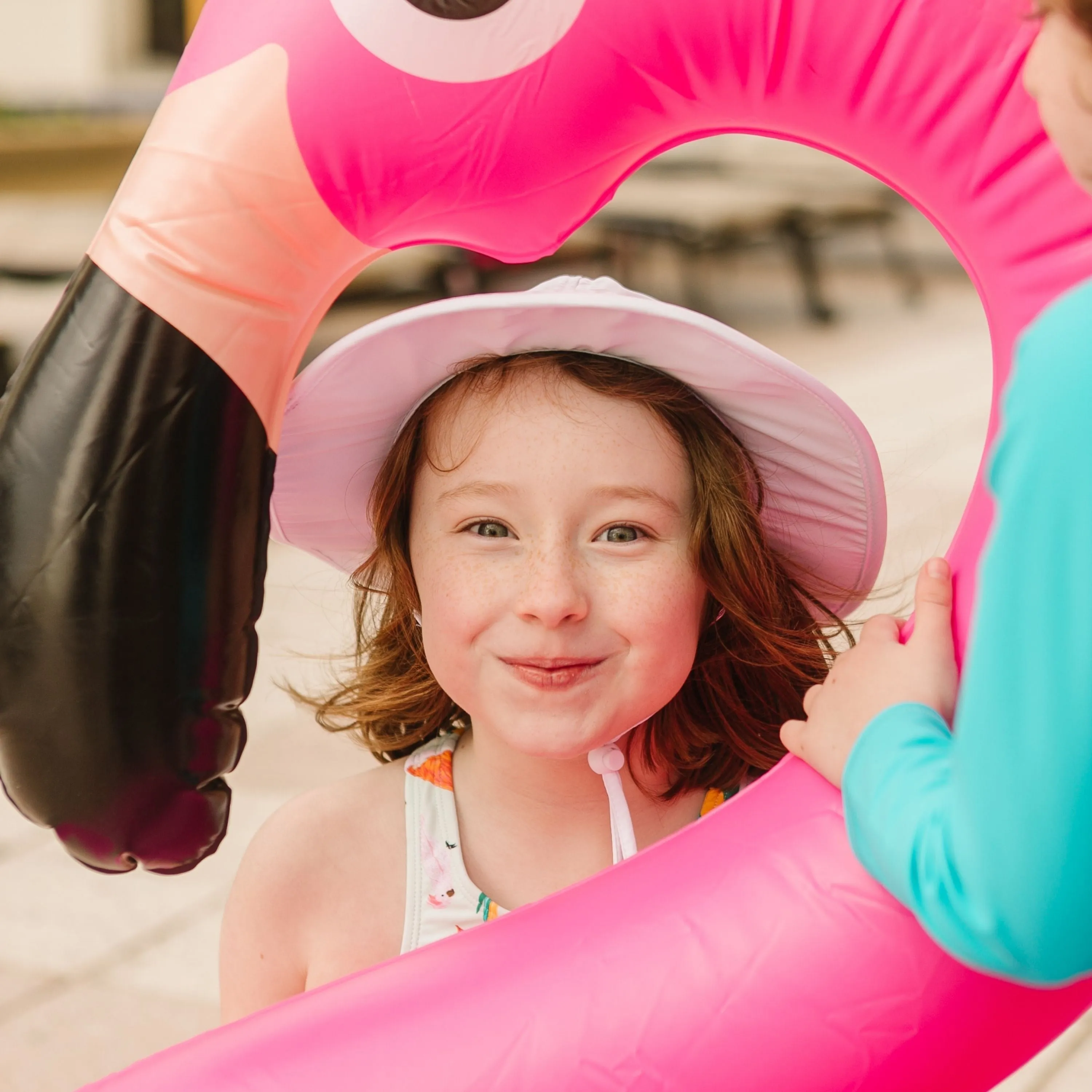 Kids Wide Brim Sun Hat "Fun Sun Day Play Hat" - Pink