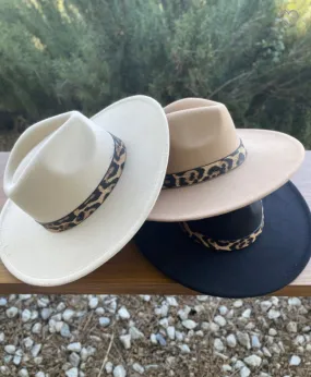 Leopard Belt Buckle Fedora Hat