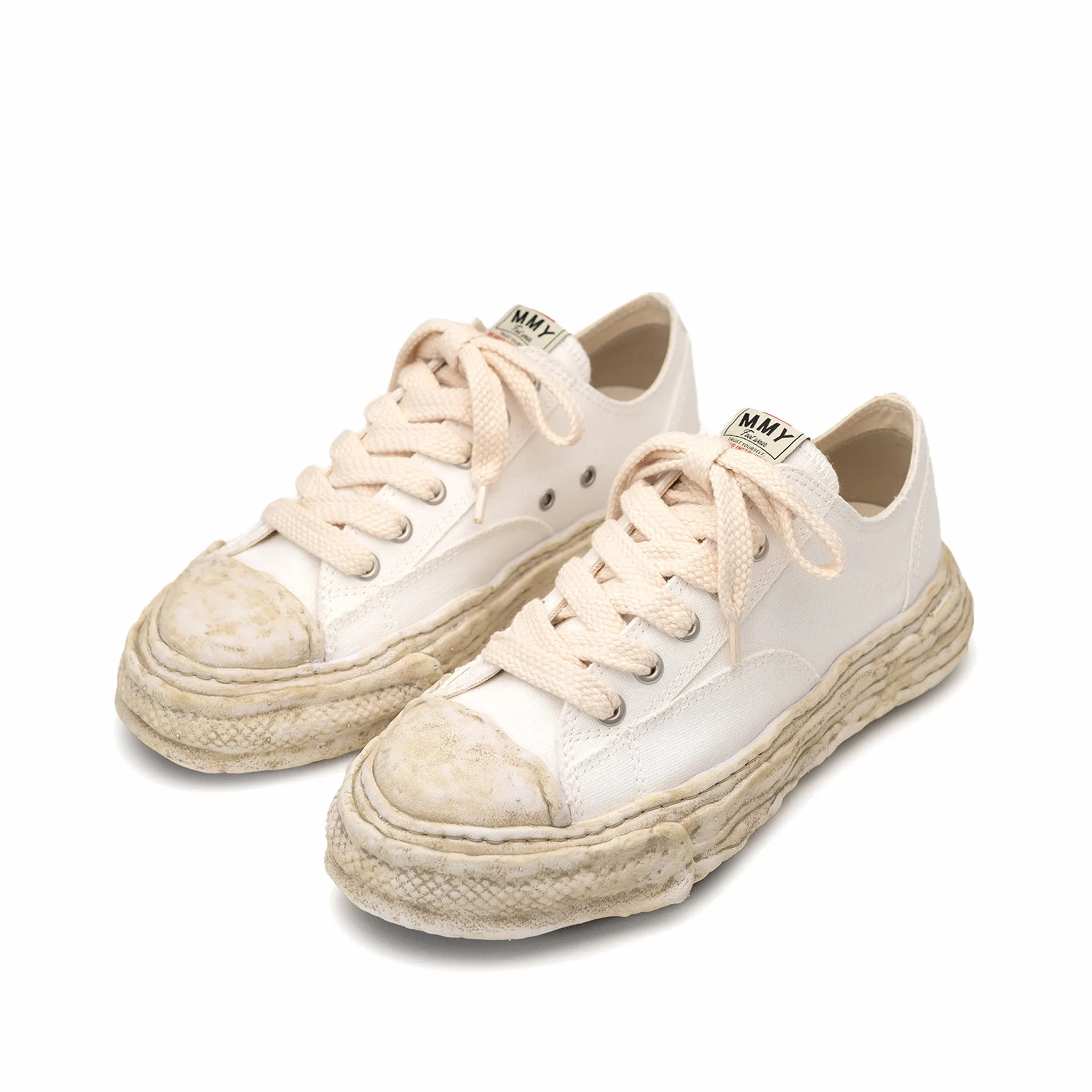 Maison MIHARA YASUHIRO "PETERSON23" OG Dyed Sole Canvas Low-Top Sneaker (White)