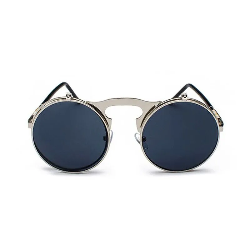 Metal Steampunk Sunglasses Men Women Fashion Round Glasses Brand Designer Retro Frame Vintage Sun Glasses Male High Quality