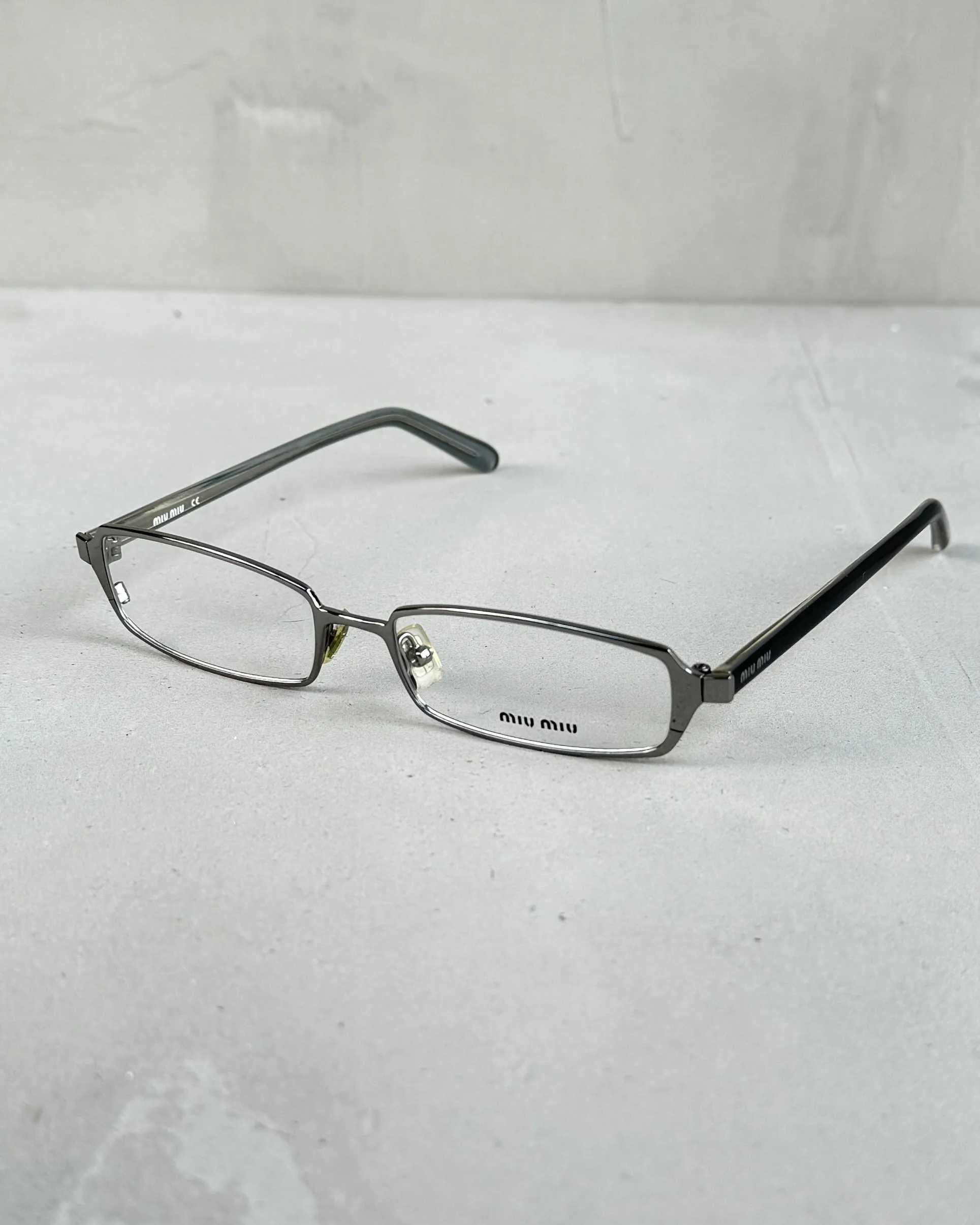 MIU MIU CLEAR LENS SILVER BAYONETTA EYE GLASSES