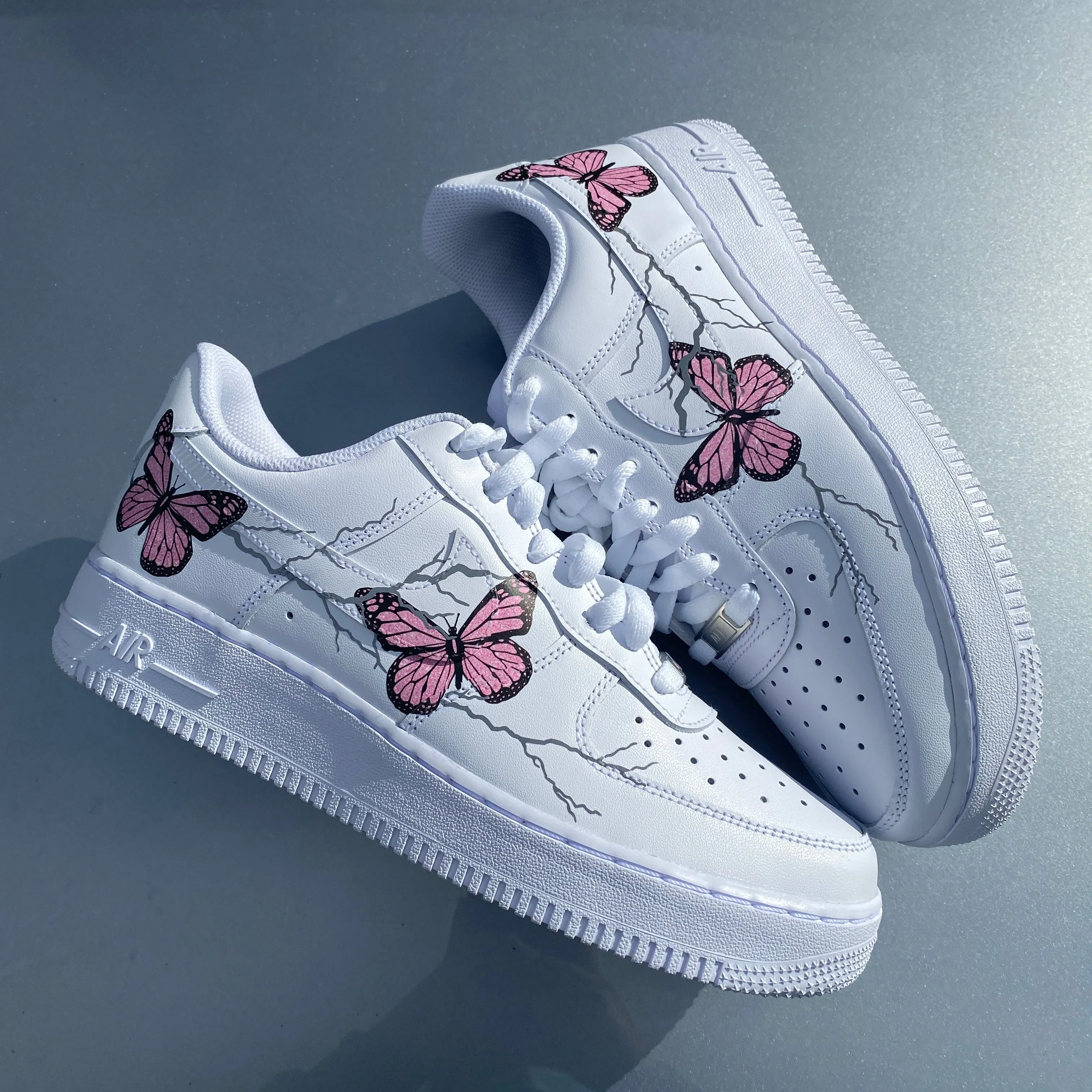 Pink Glitter Butterfly Storm AF1