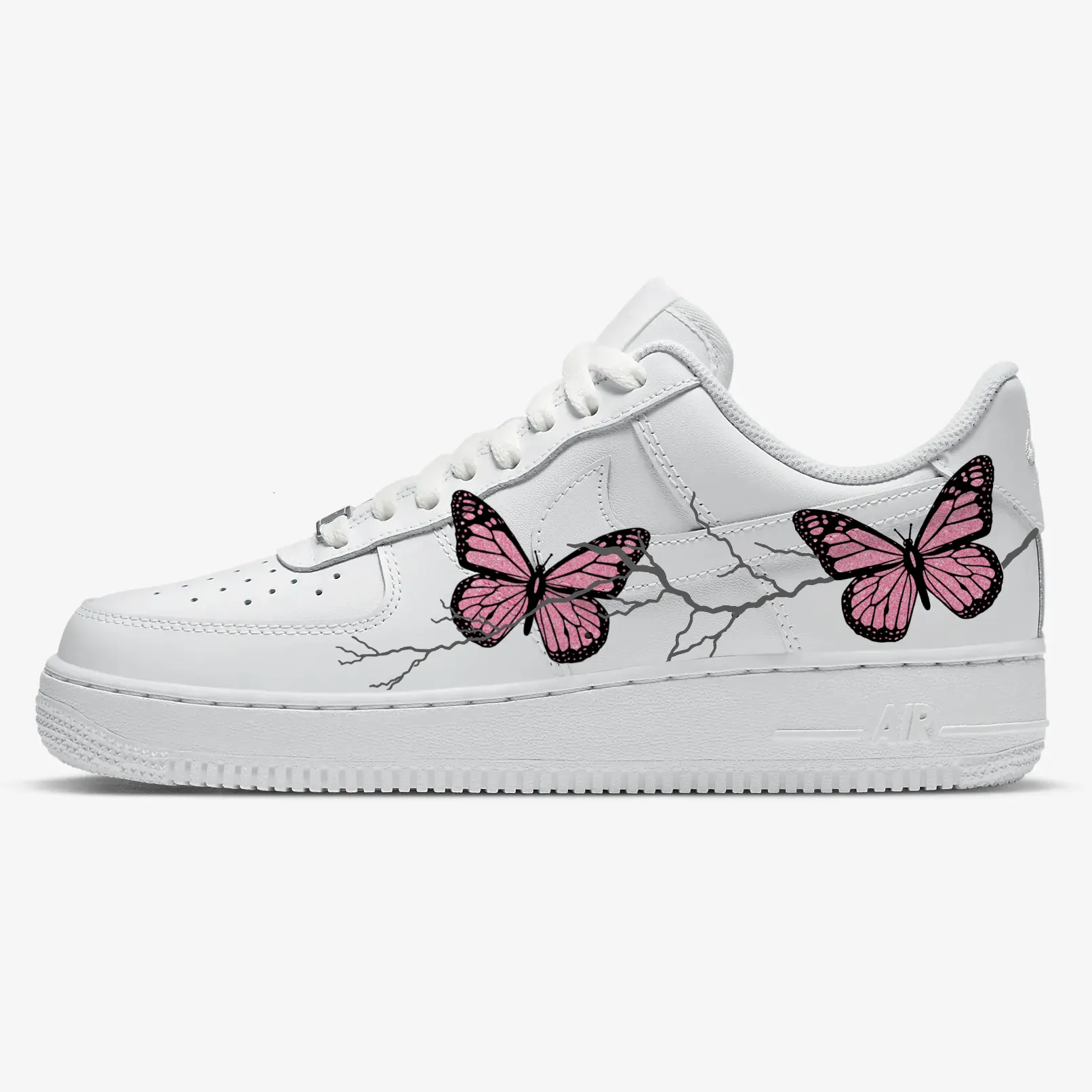 Pink Glitter Butterfly Storm AF1