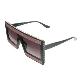Pink Glitter Square Sunglasses