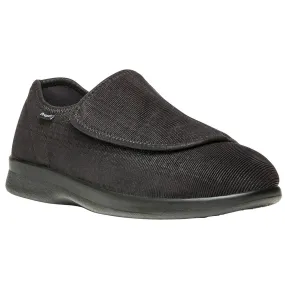 Propet Men's Cush N Foot Slippers- Black Corduroy