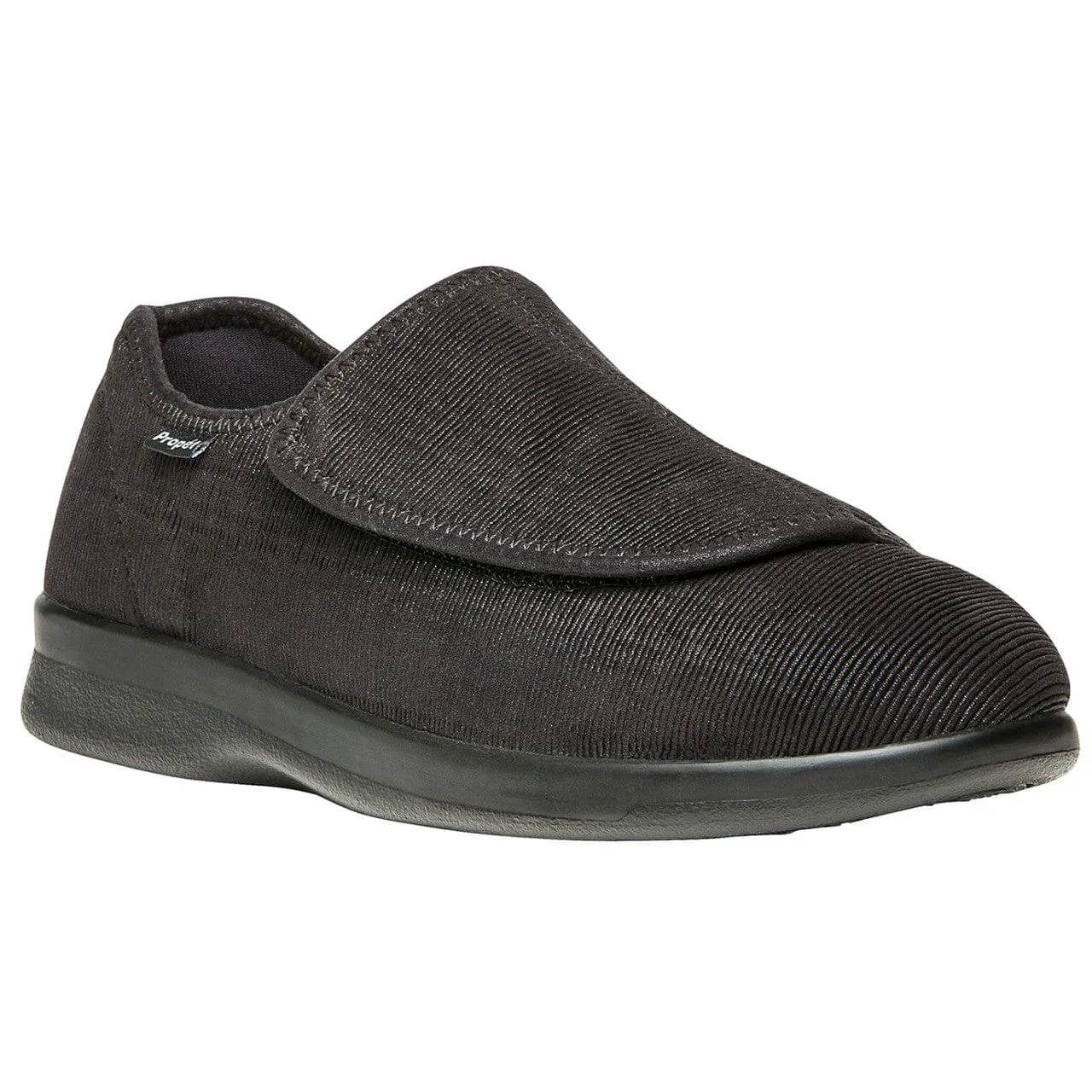 Propet Men's Cush N Foot Slippers- Black Corduroy