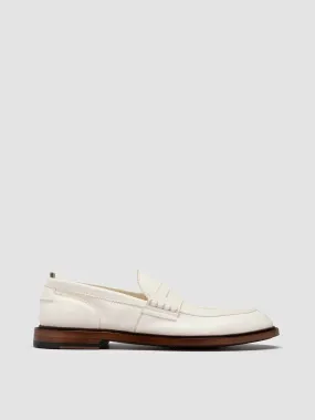 SAX 001 - White Leather Penny Loafers