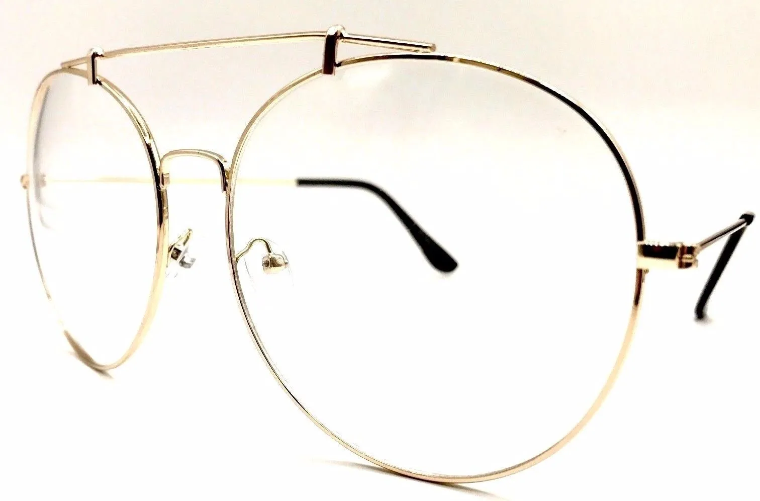 She's Nice Gold Clear Aviator Style Glasses