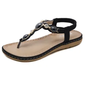 SIKETU | Flat Rhinestone Beach Sandals for Ladies