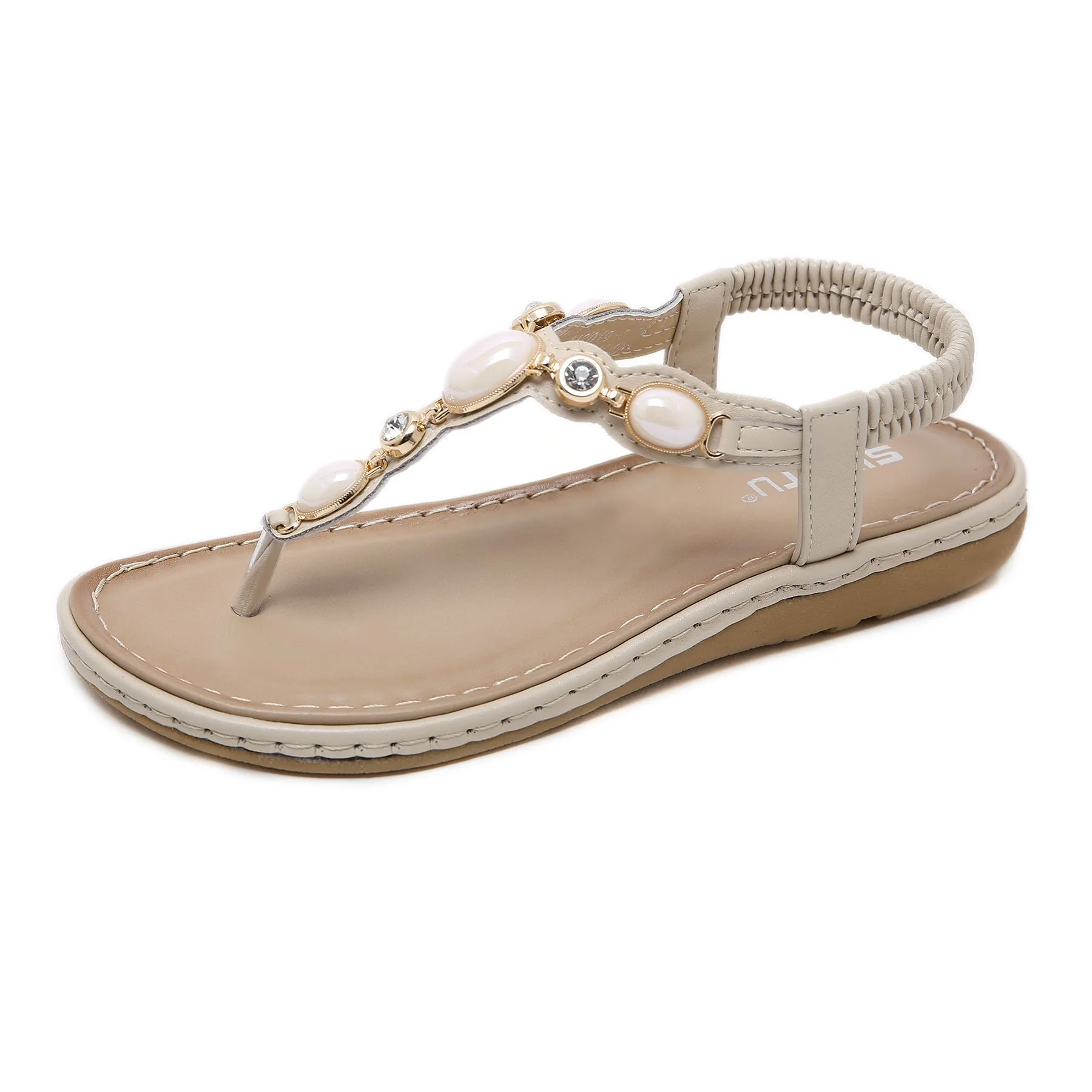 SIKETU | Flat Rhinestone Beach Sandals for Ladies