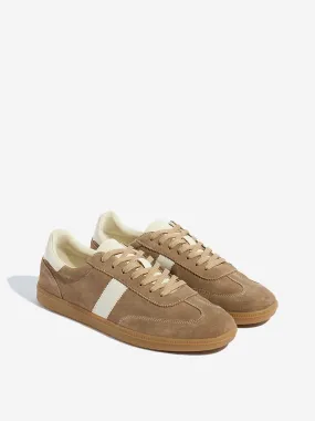 SOLEPLAY Dark Beige Faux-Suede Lace-Up Sneakers
