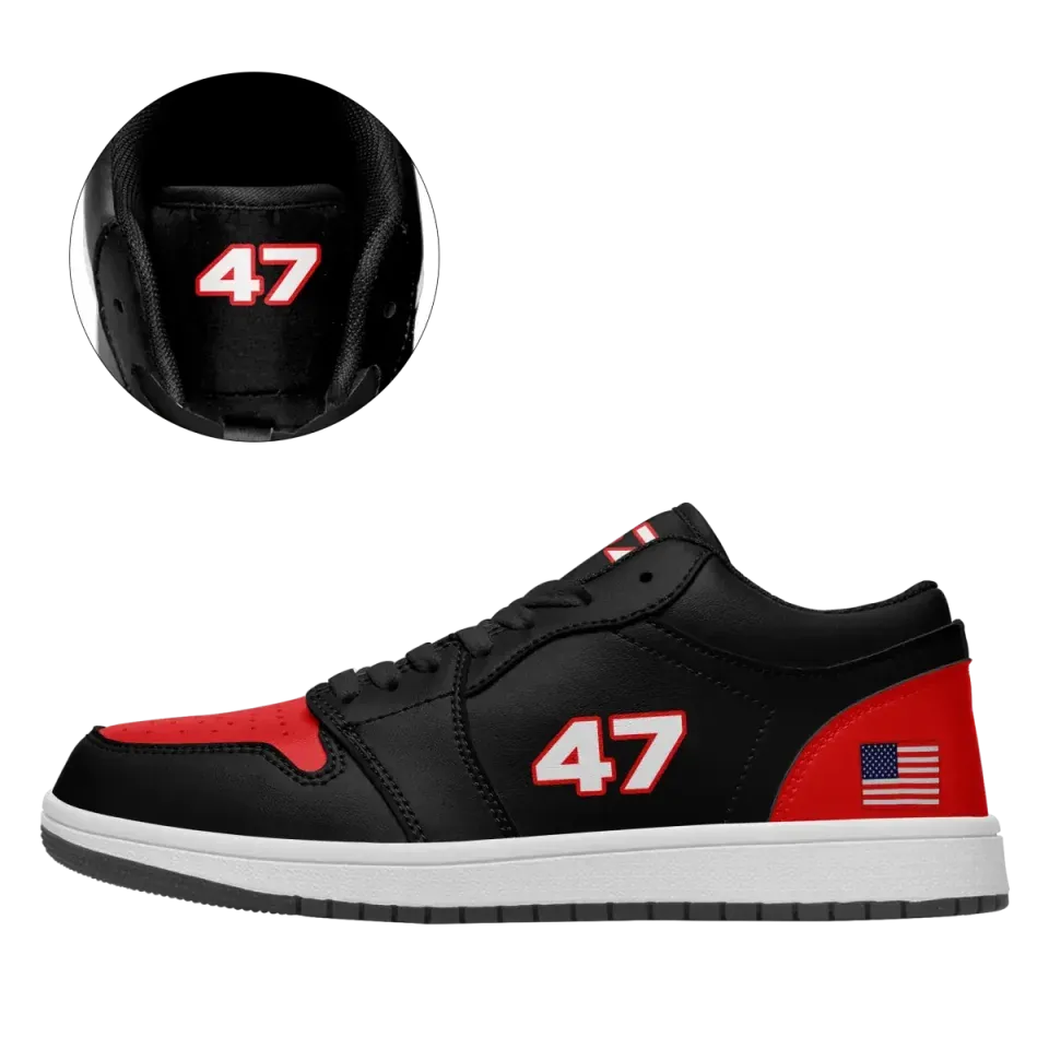 Unique Gift,Personalized 47 Trump Sneakers, Custom Colorful Low Top Shoes, Fashion and Comfort Shoes
