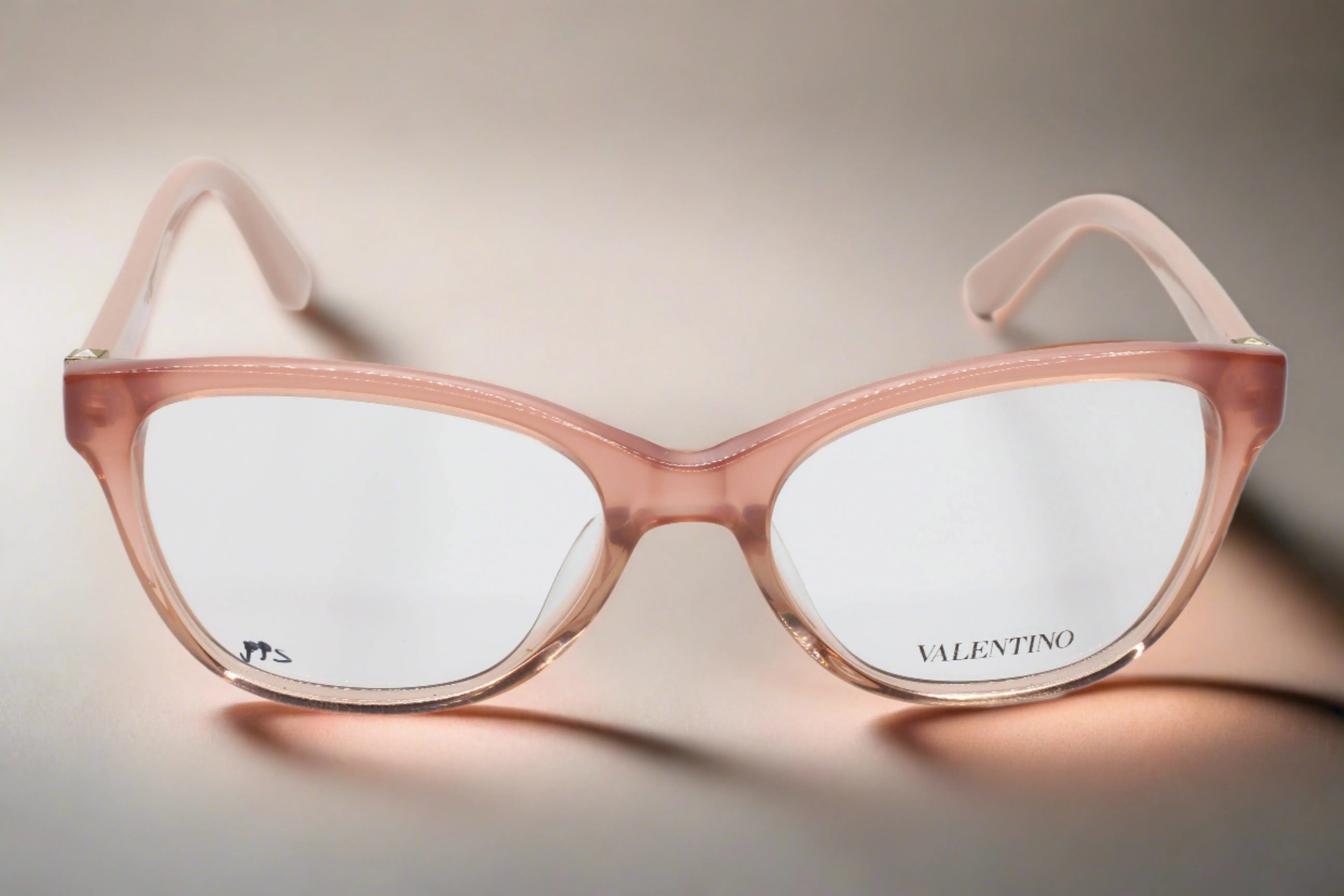 Valentino V2642 Pink Gold Studded Designer Eyeglasses