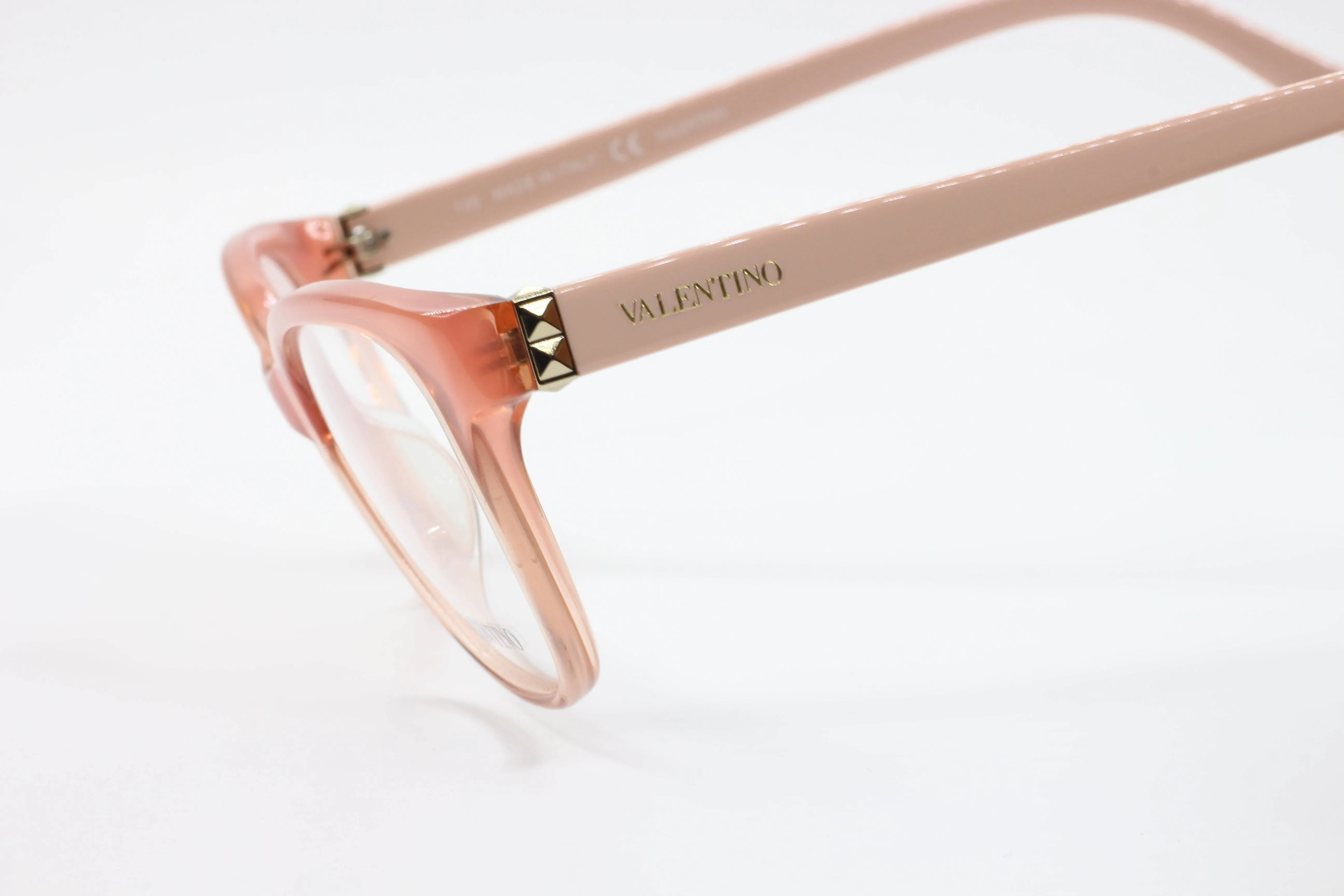 Valentino V2642 Pink Gold Studded Designer Eyeglasses