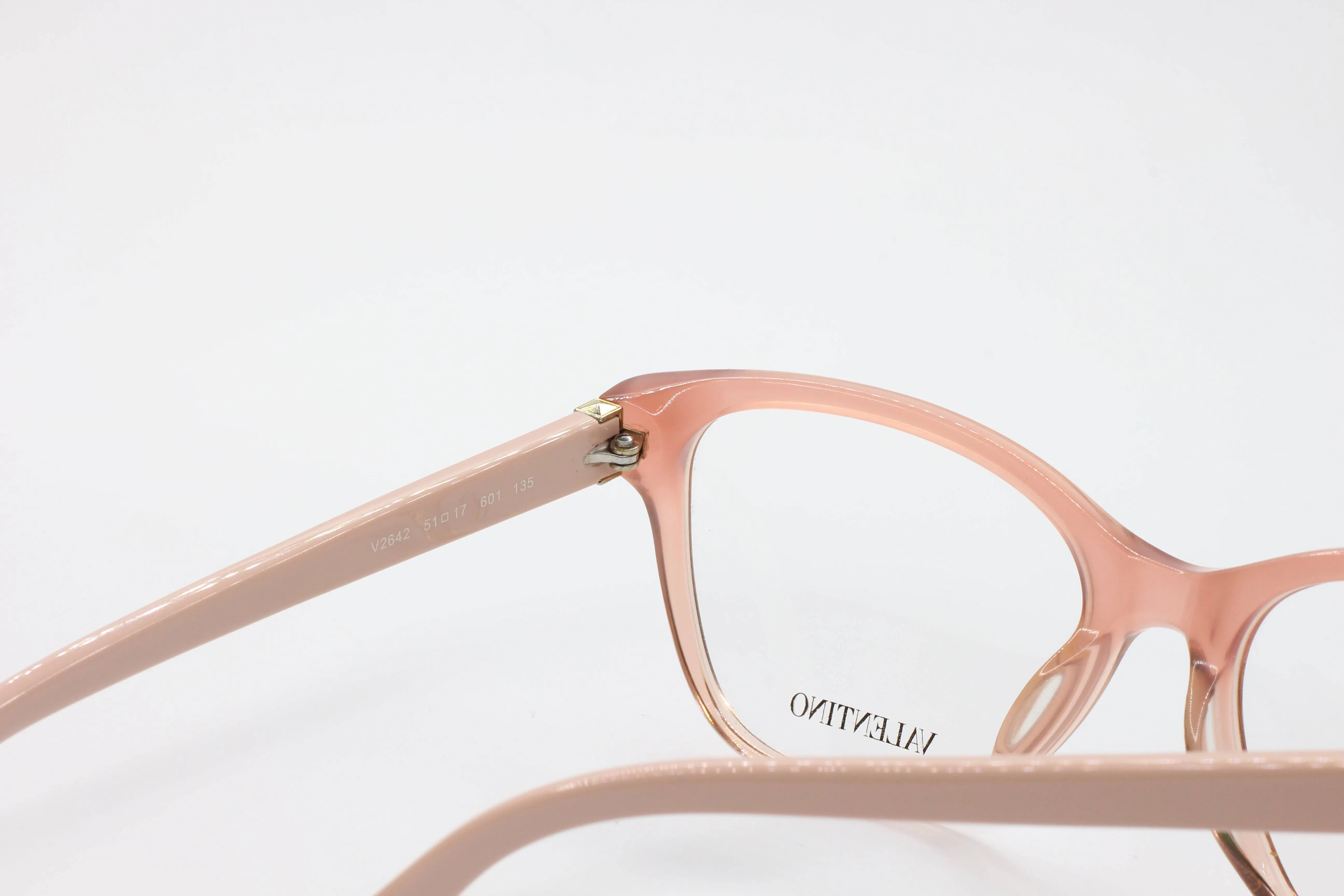 Valentino V2642 Pink Gold Studded Designer Eyeglasses
