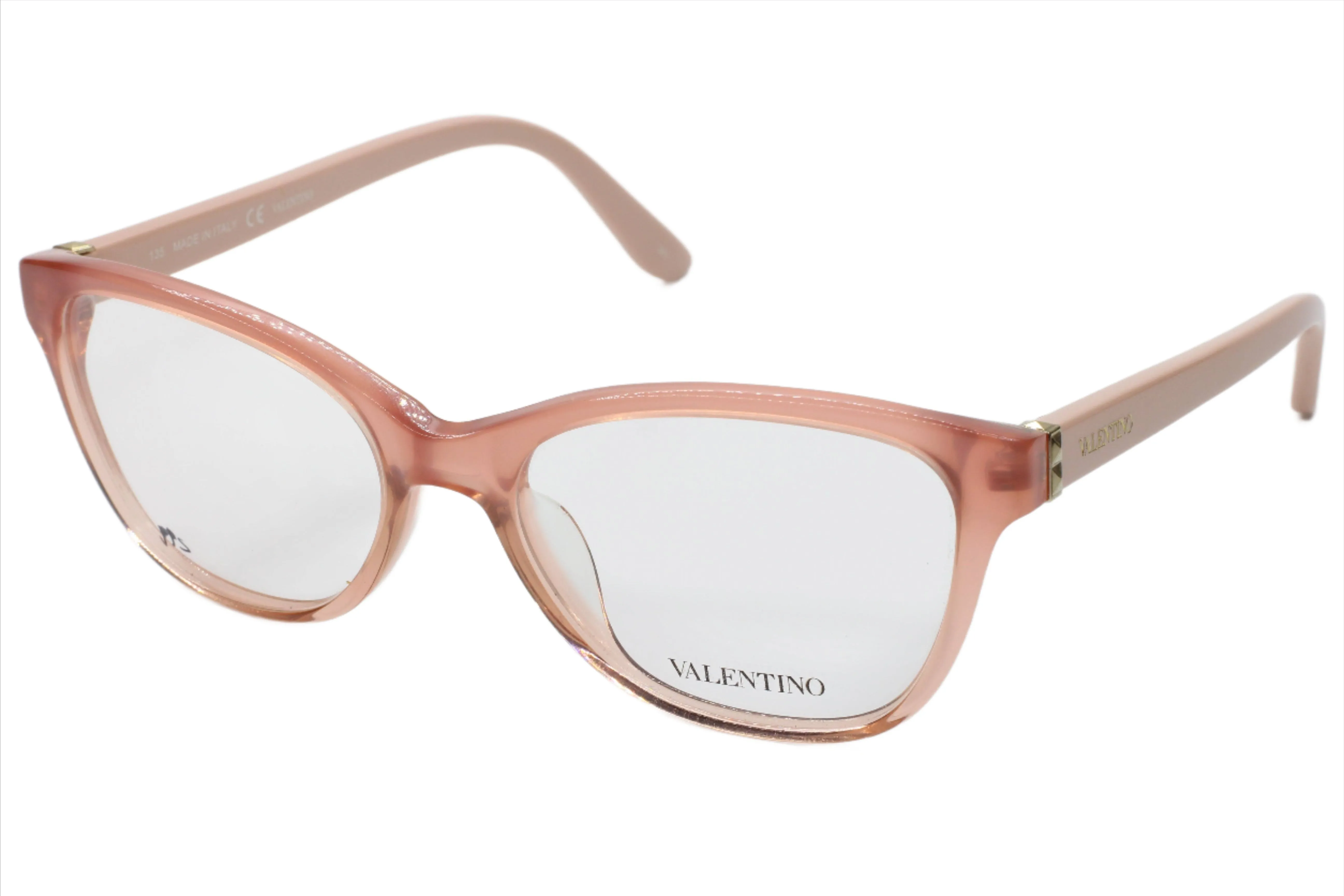 Valentino V2642 Pink Gold Studded Designer Eyeglasses