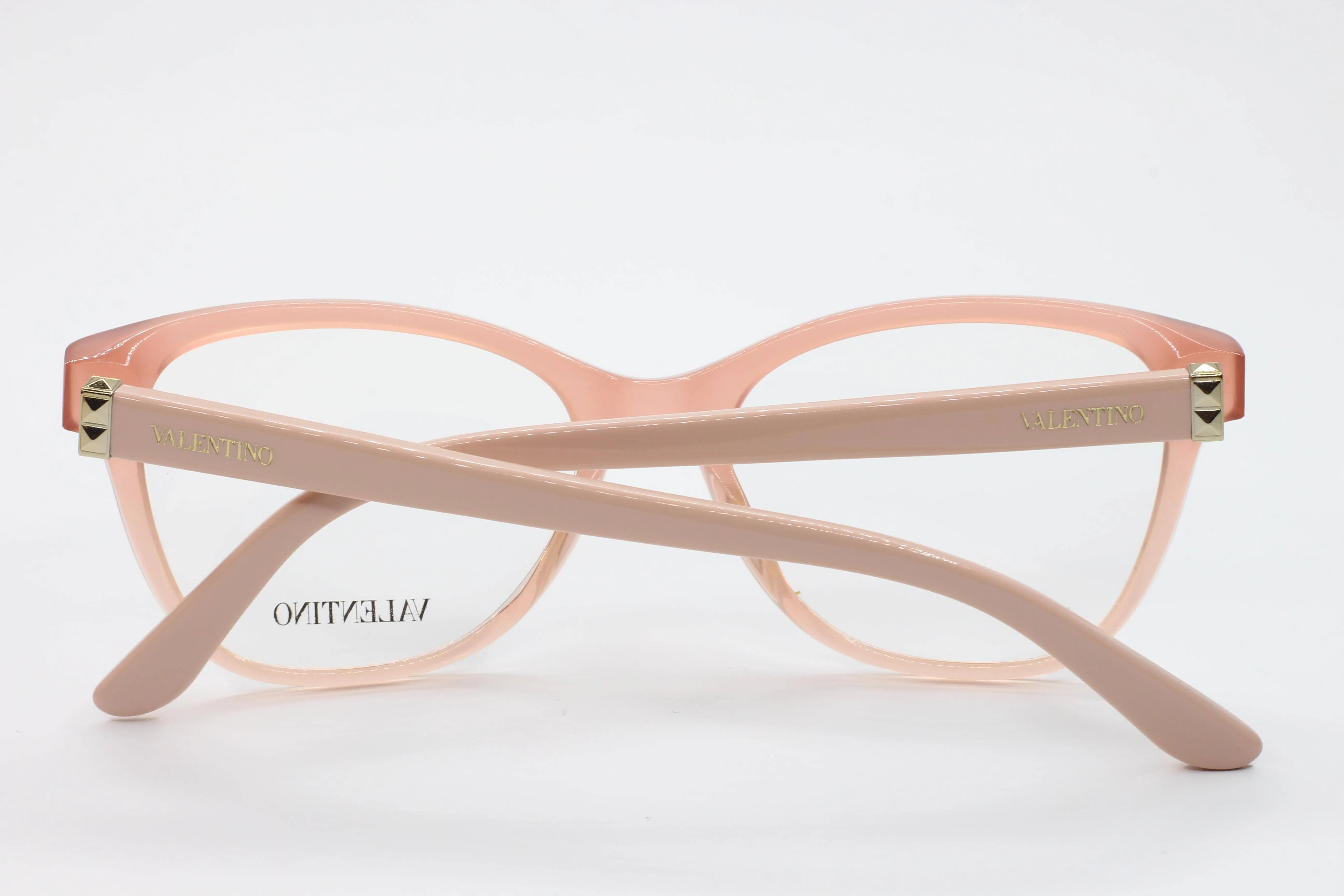 Valentino V2642 Pink Gold Studded Designer Eyeglasses