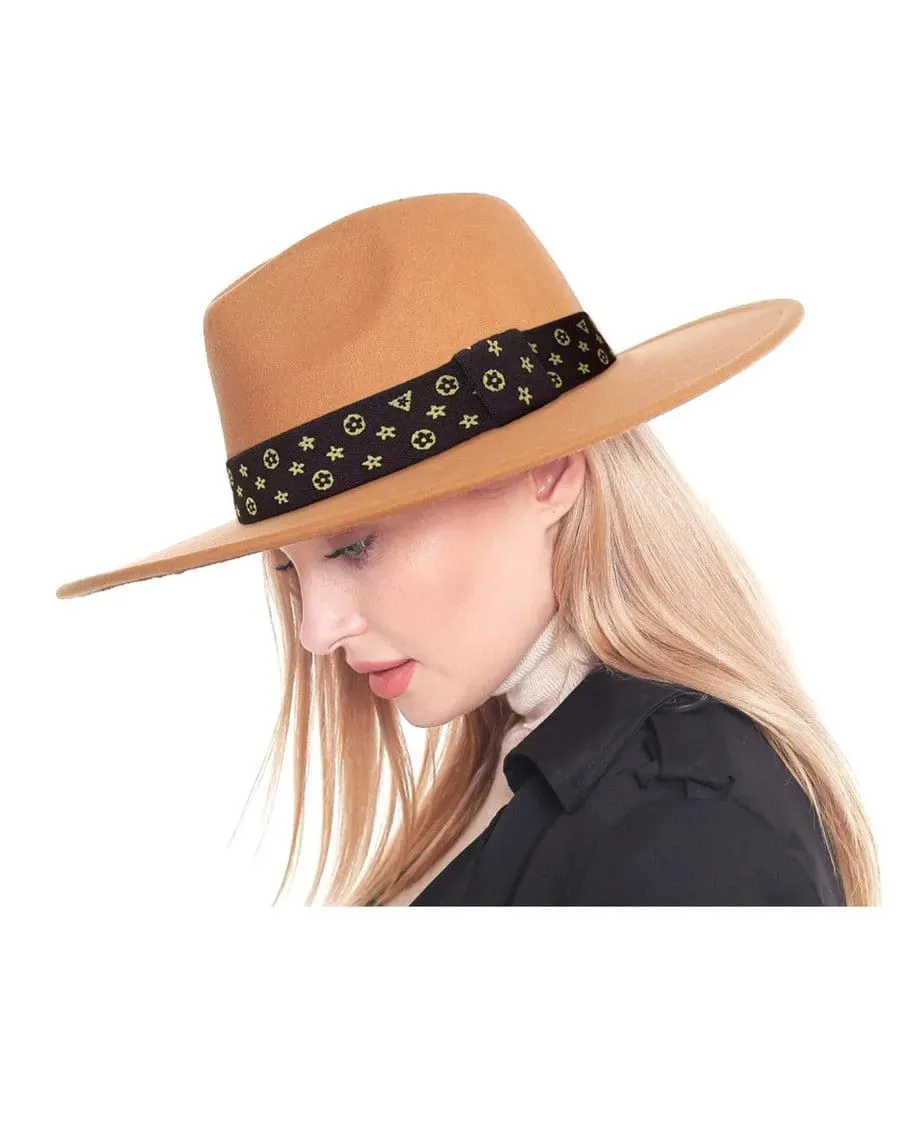 Wide Brim Monogram Fedora Hat
