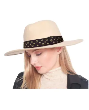 Wide Brim Monogram Fedora Hat